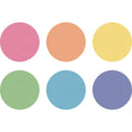 Round painted wood desktop writing spots, set of 6: pink, orange, yellow, green, blue tones