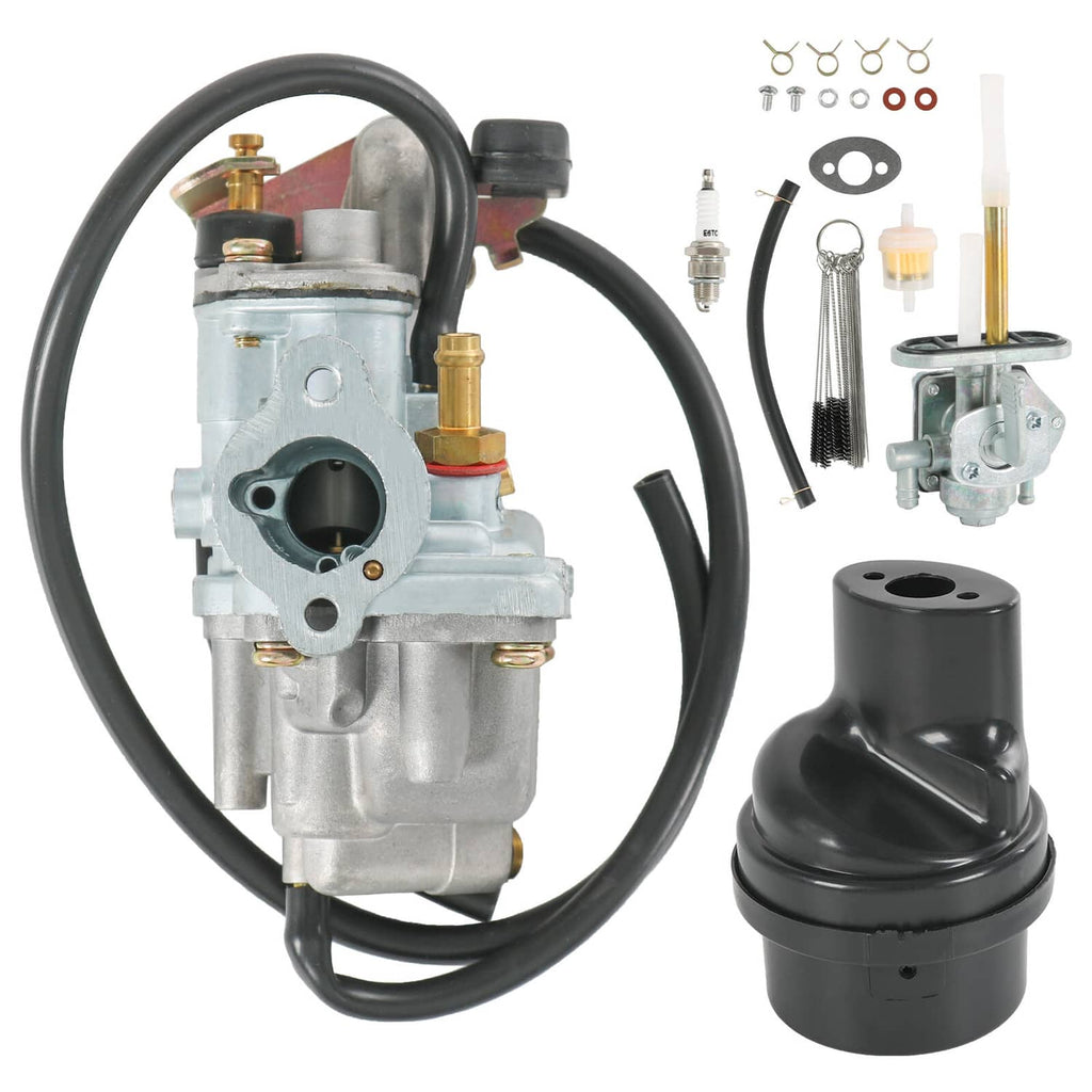Carburetor air and fuel filter set with carburetor, air filter, and fuel filter pieces