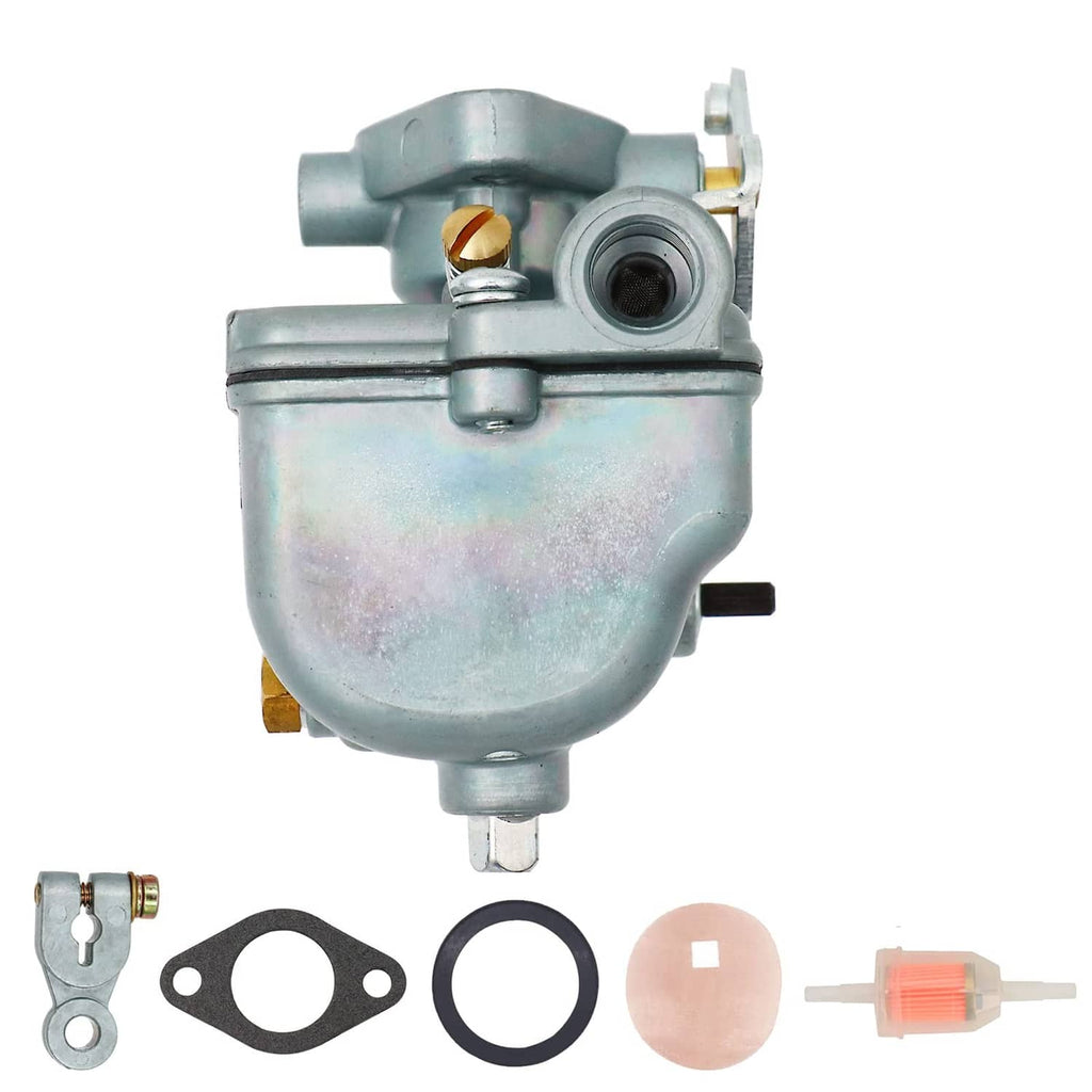 Carburetor assembly rear view with small mounting bracket and outlet