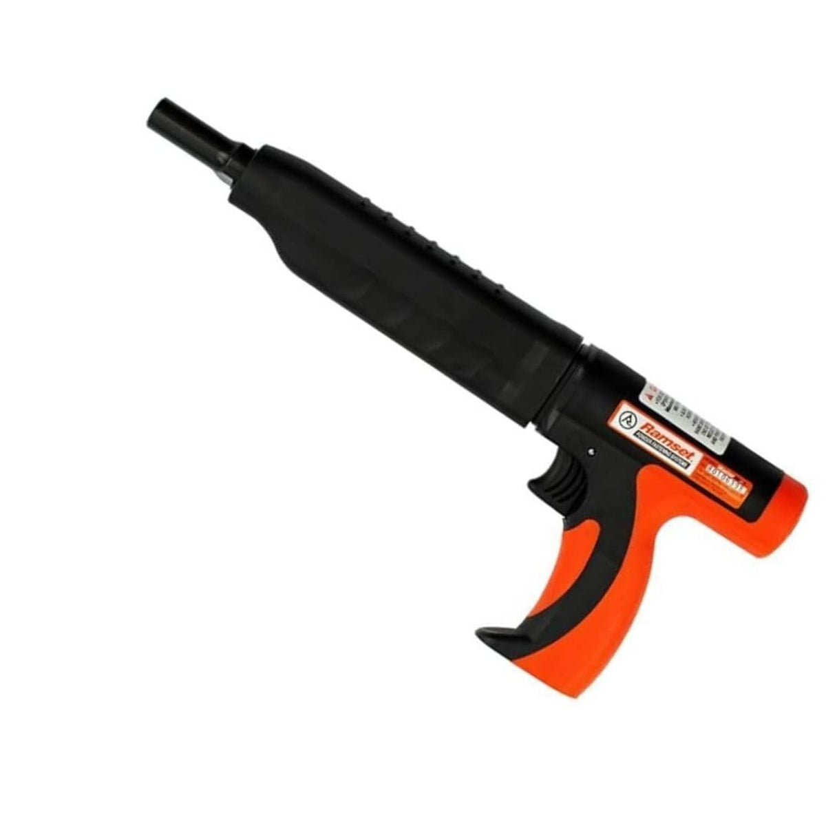 Ramset .22 powder-actuated single-shot trigger tool, angled view in black and orange