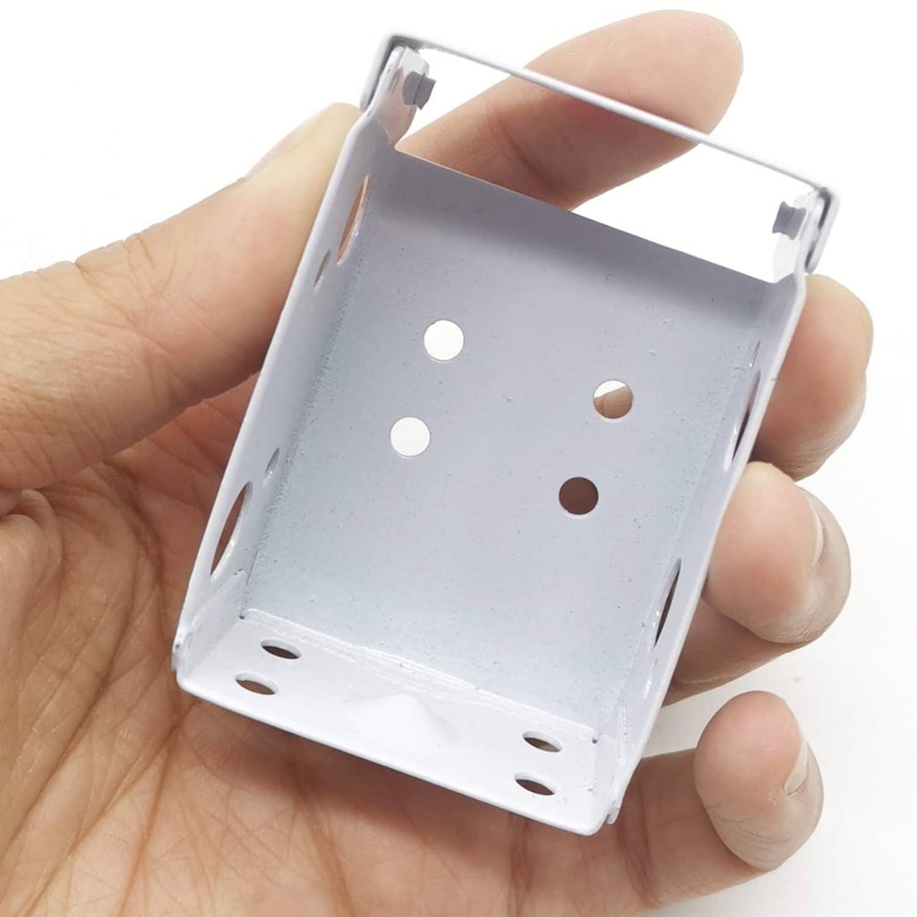 RONGYOUNG low-profile blind bracket (white) held in hand, box-mounting holes