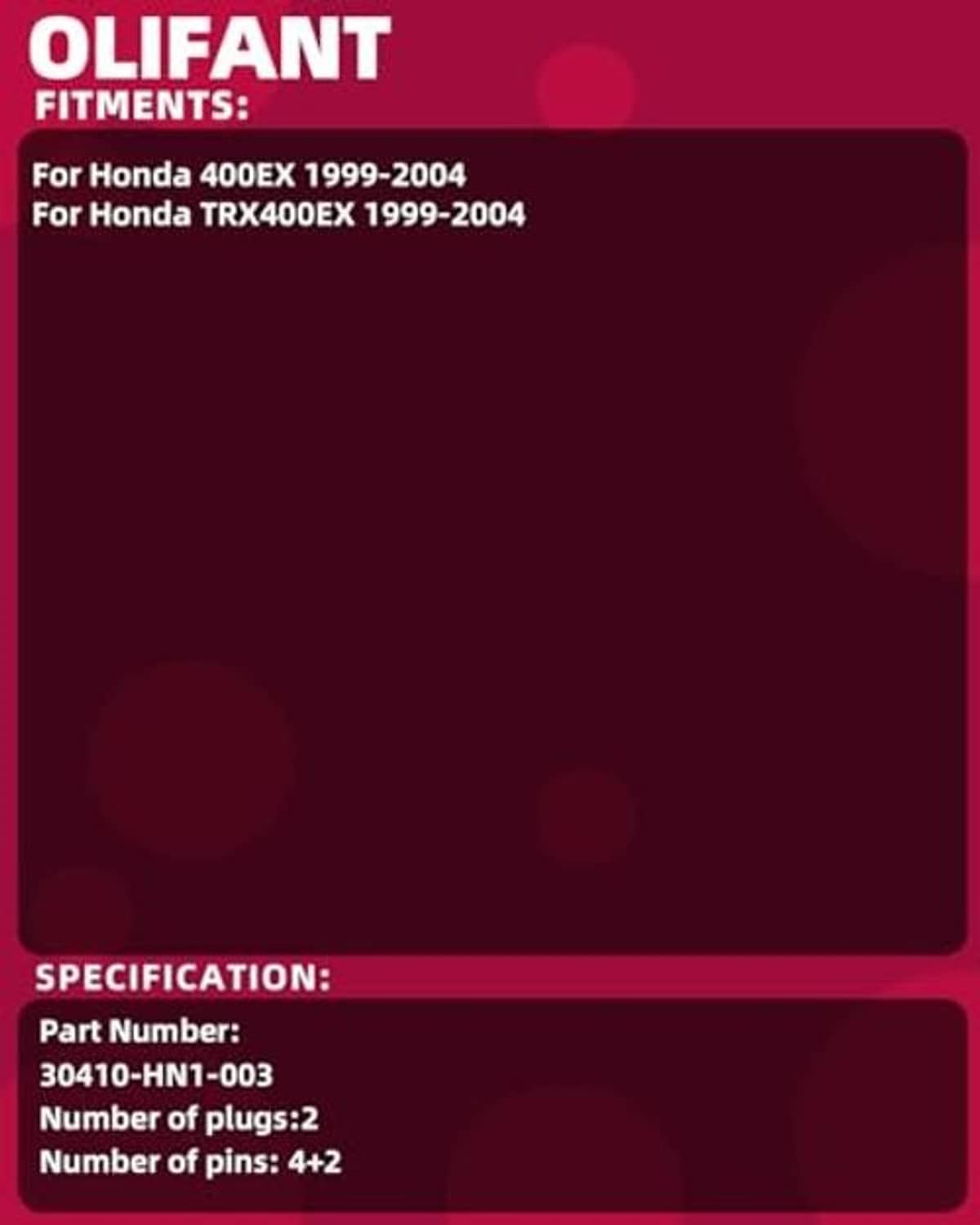 Ignition CDI box fitment and specs insert with part number 30410-HN1-003