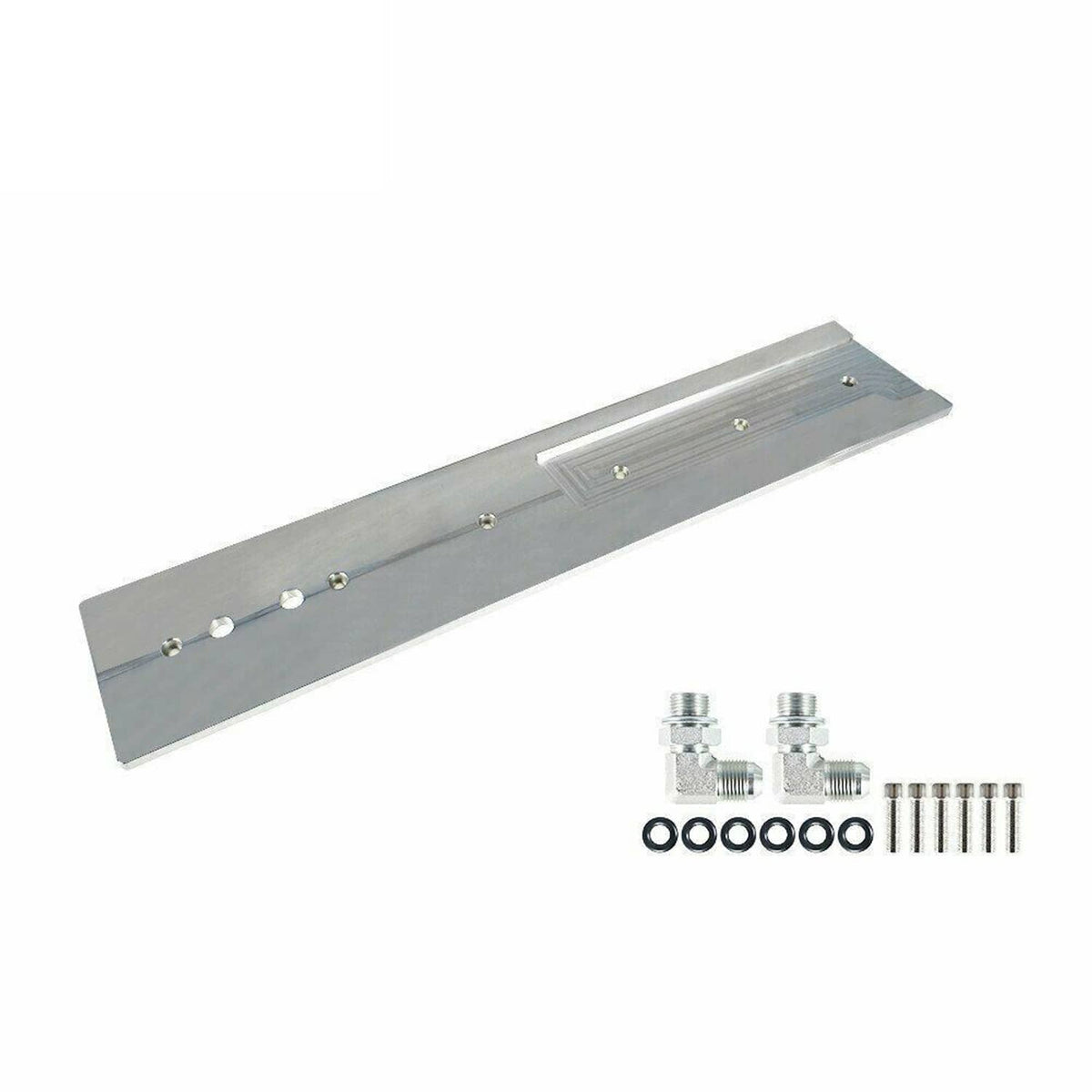 Billet tappet cover kit, silver aluminum cover with bolt holes and included fittings