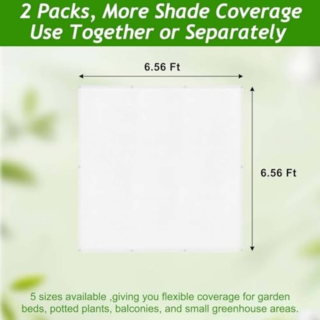 White shade cloth square panel, 6.56 ft x 6.56 ft coverage size