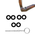 Eyeglass repair silicone hinge rings set, black round grips for tightening