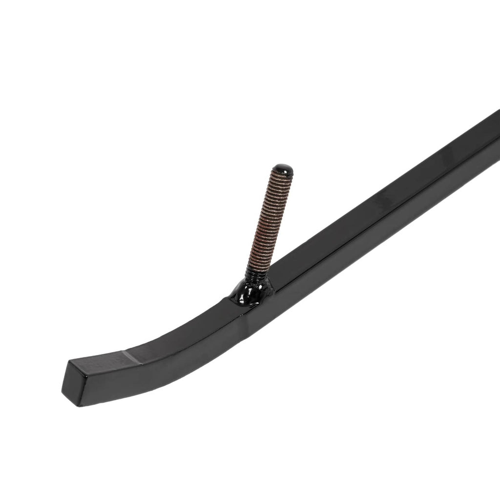 Black ski wear bar end with curved runner and central mounting post