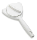 White jar and bottle gripper opener with ribbed lid contact and long handle
