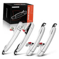 Pair of chrome exterior door handles with ABS plastic bases, front and rear set