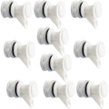 Push-button cooler spigot replacement, white plastic with black valve ring