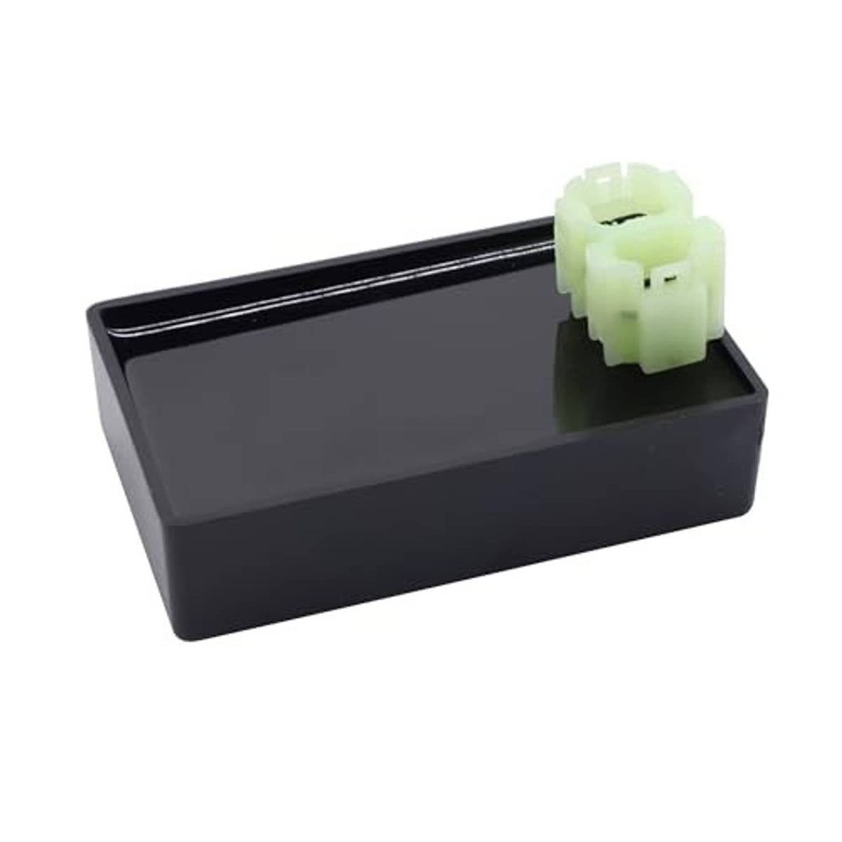 Black CDI ignition module box with light-green 4-pin connector on top