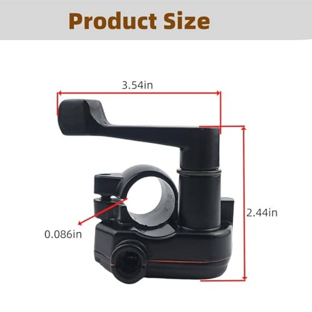 Thumb throttle handle control with size dimensions diagram (3.54 in, 2.44 in)