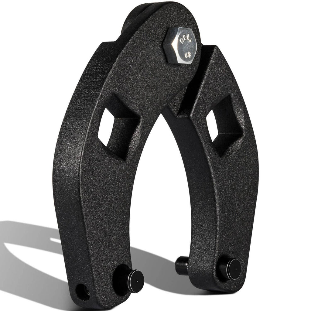 Adjustable gland nut wrench with textured black metal body and hex adjustment bolt