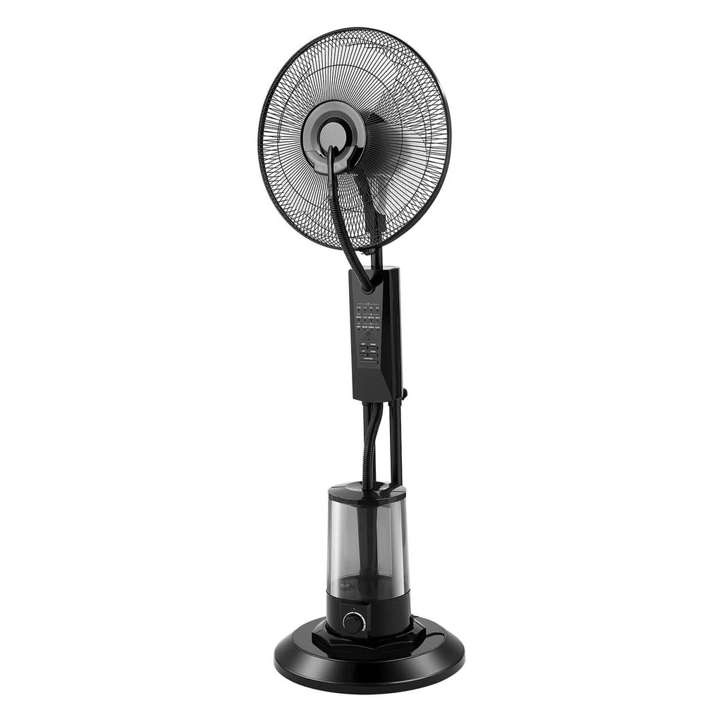 Uimoso misting standing fan with front grille, control panel, and water tank