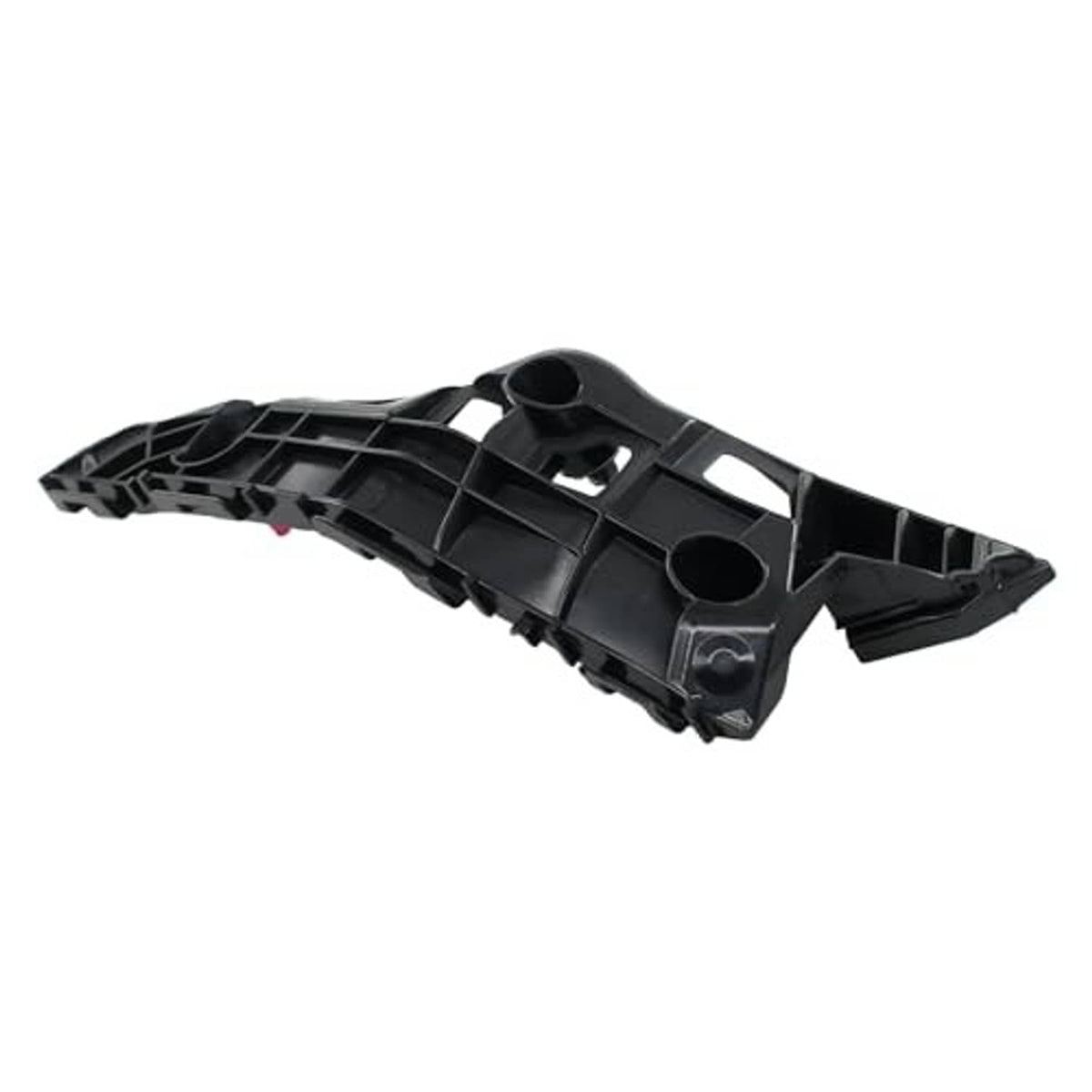 Front bumper bracket mount, black plastic single side bracket with molded channels and openings