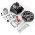 Engine top-end rebuild kit with cylinder head, piston, rings, gaskets, pins, and bolts