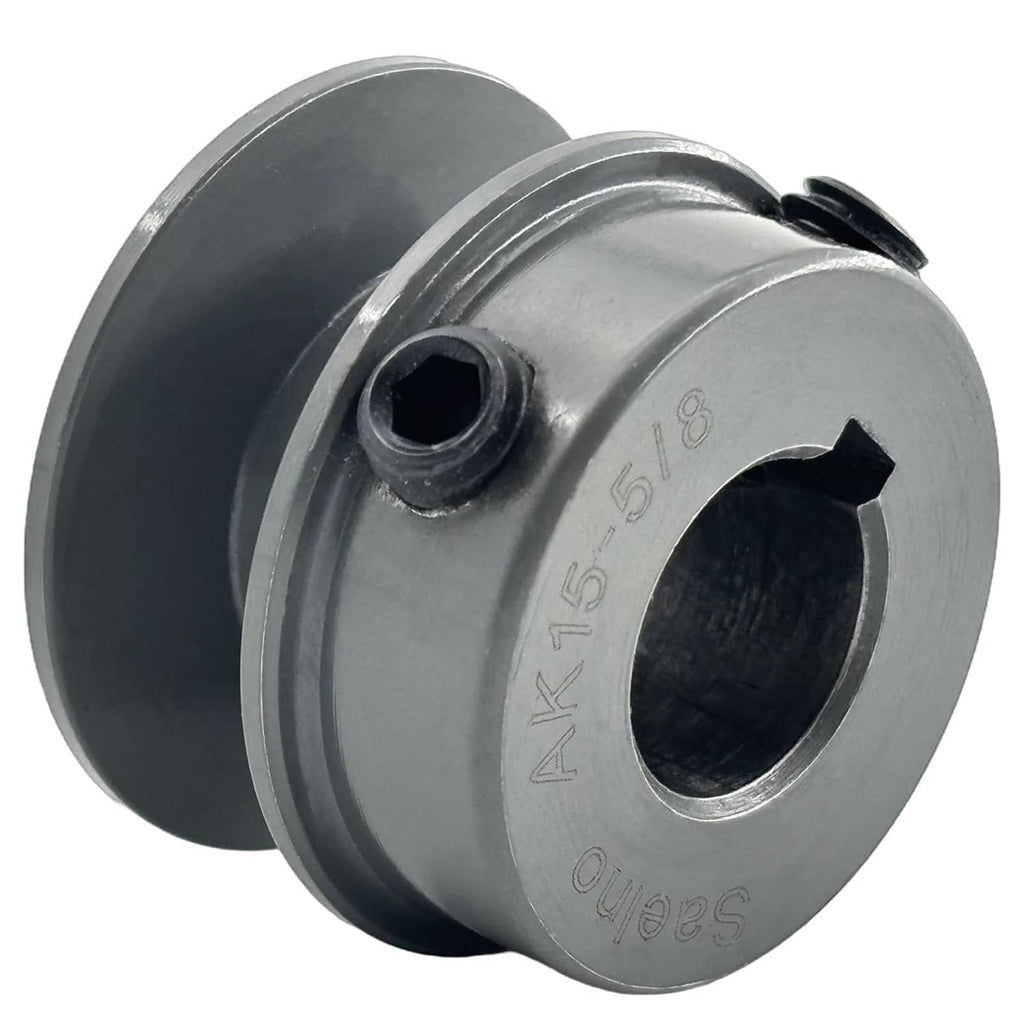 AK15 belt pulley sheave with 5/8 in bore, metal construction, V-belt groove