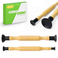 2-piece valve lapping tool kit with tan handles and black rubber end heads