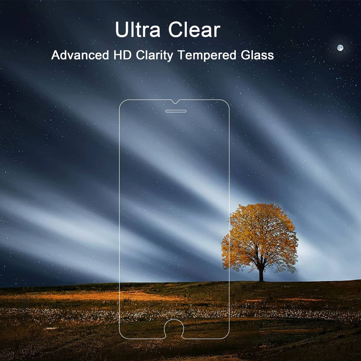 Clear tempered glass screen protector, thin and full-screen for iPhone SE