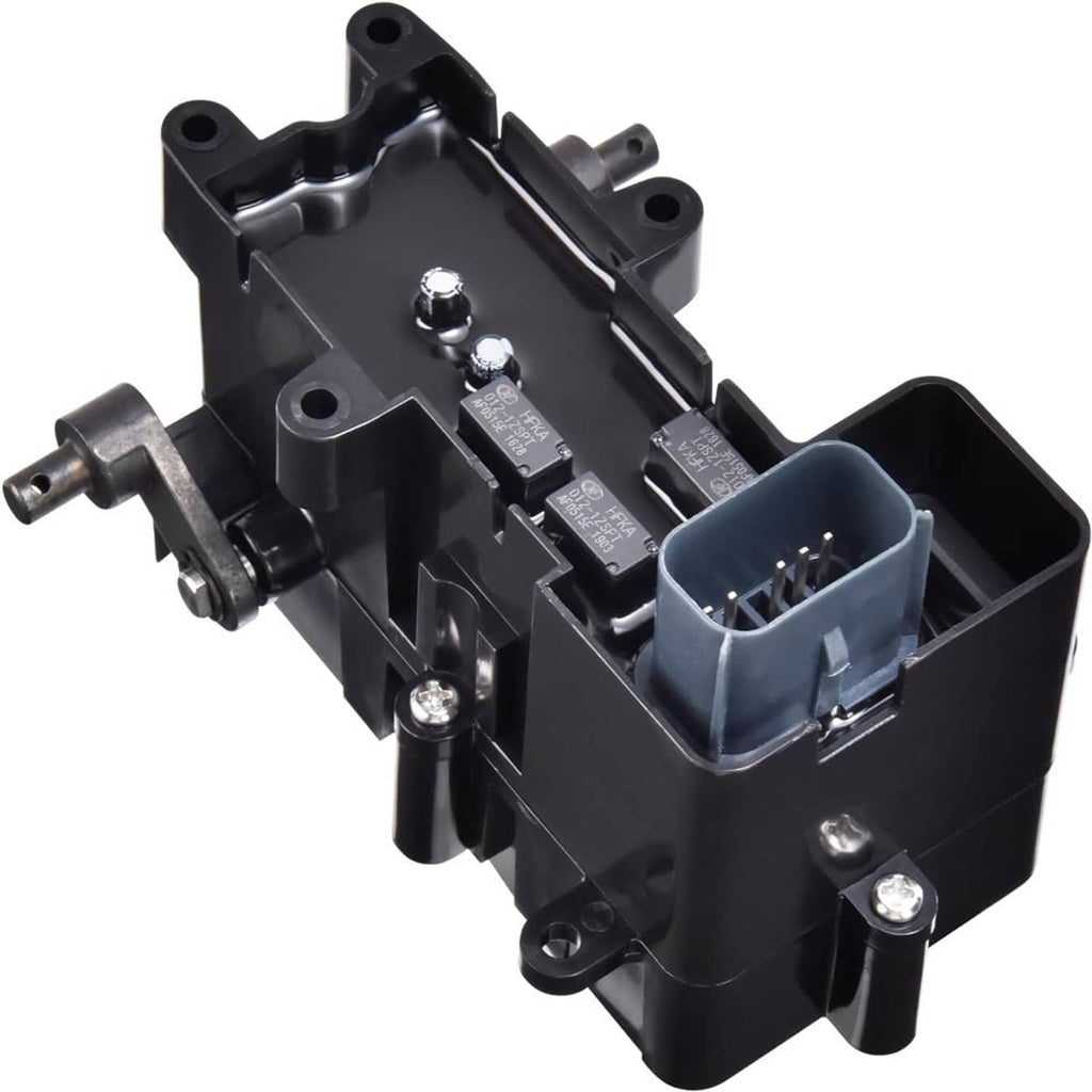 Brake control module with blue connector housing and mounting bracket