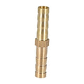 Brass straight barb hose splicer fitting with two barbed sections in one piece