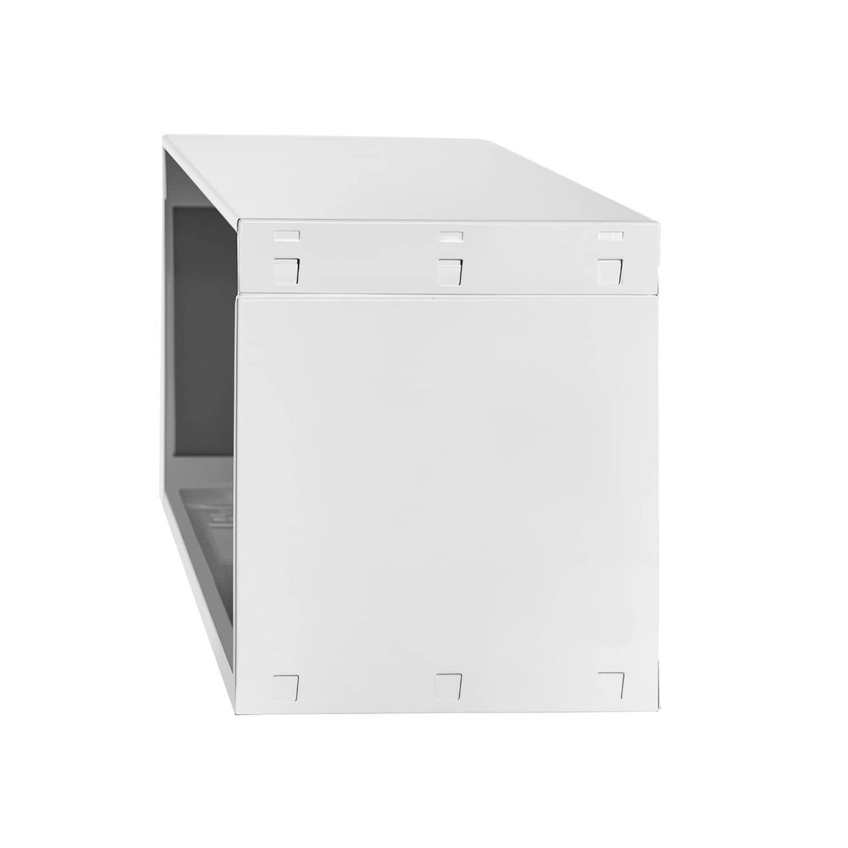 Air conditioner wall sleeve, white rectangular through-wall housing with side openings