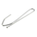 Silver zinc-plated pin-on drapery hook with straight pin