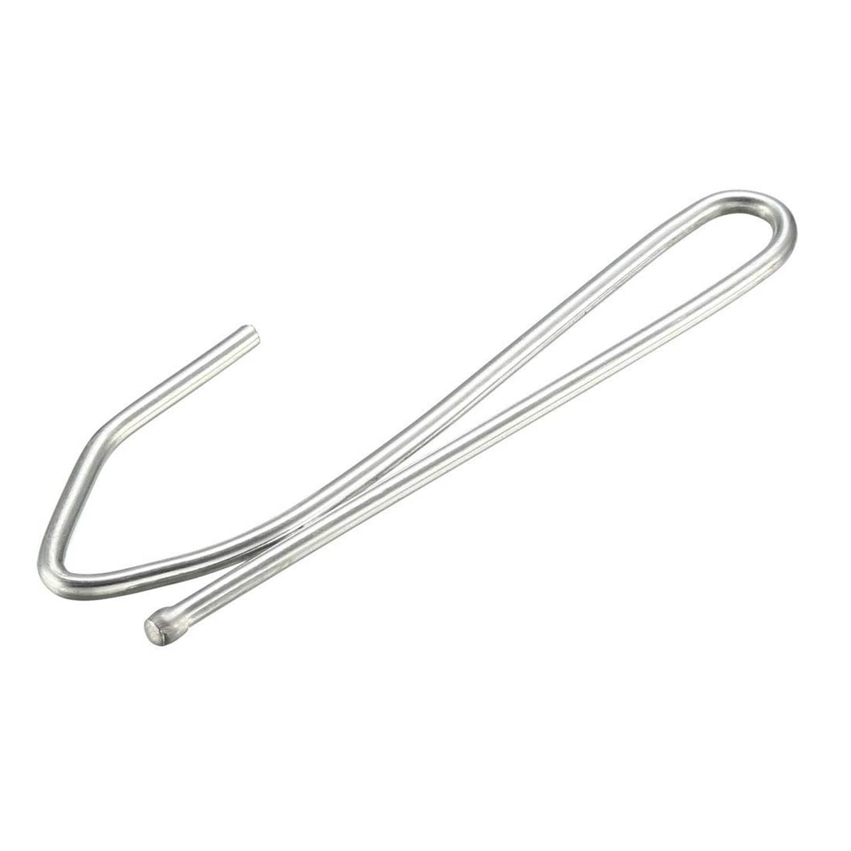Silver zinc-plated pin-on drapery hook with straight pin