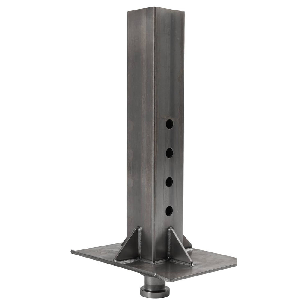 Heavy-duty trailer coupler adapter inner part, tall steel post with multiple pin holes