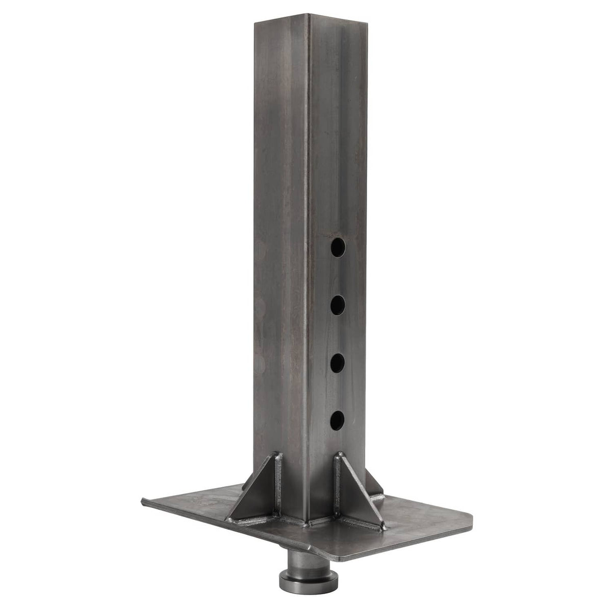 Heavy-duty trailer coupler adapter inner part, tall steel post with multiple pin holes