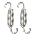 Pair of motorcycle exhaust springs with coiled metal bodies and U-shaped hooks