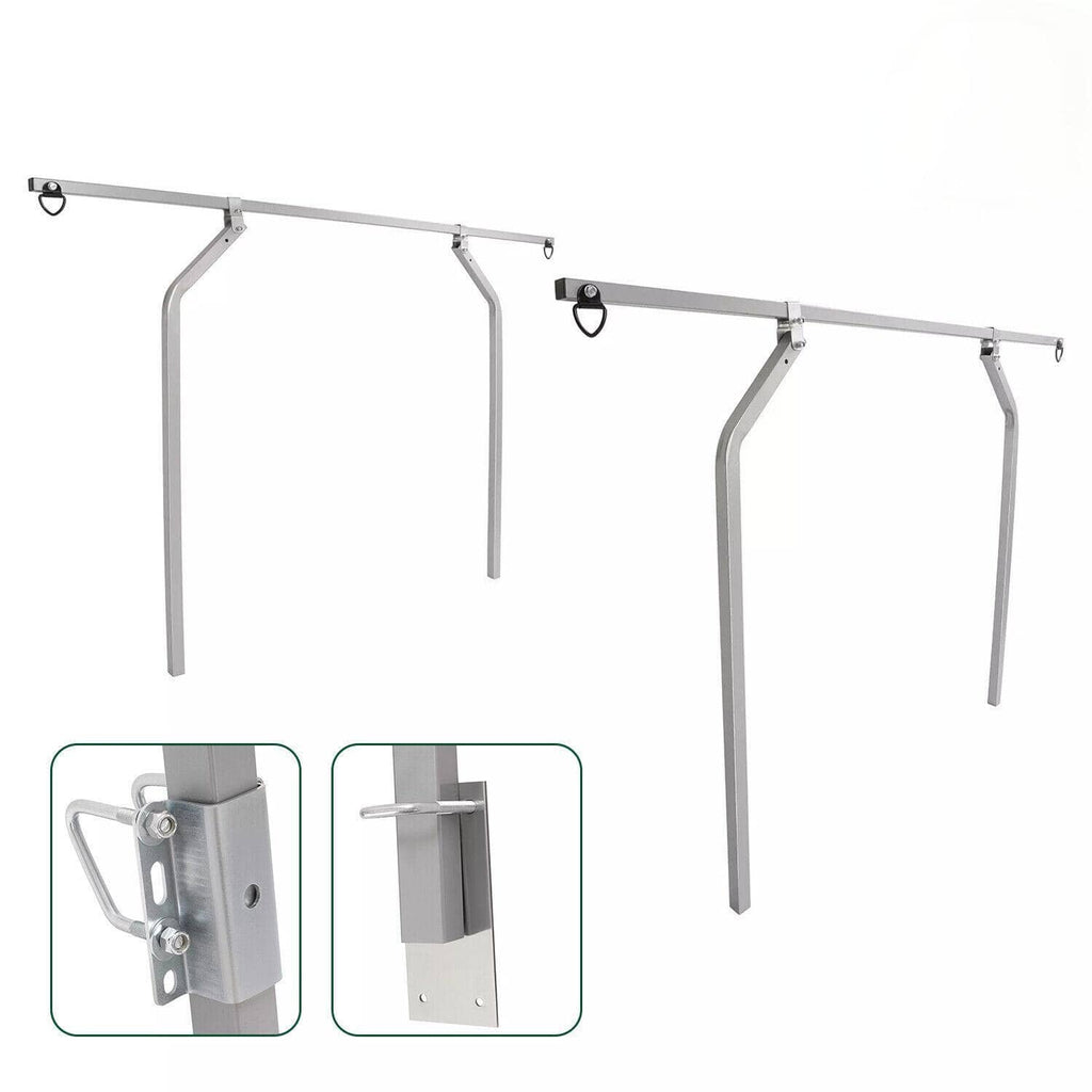 Trailer cross bar system kit with top rail legs and included mounting bracket hardware