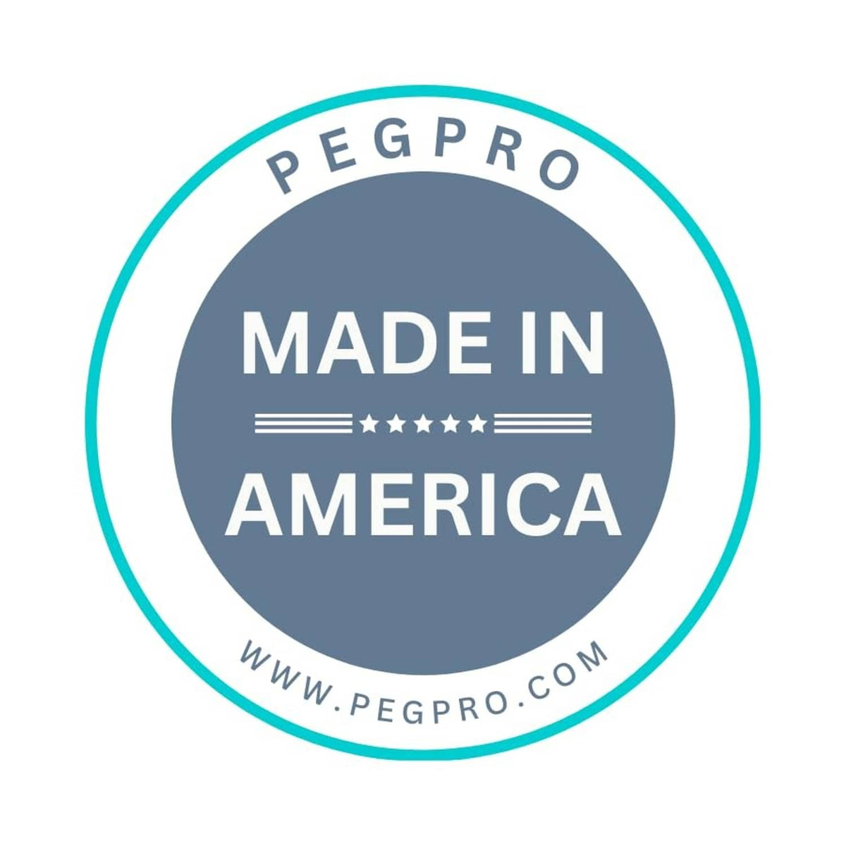 PegPro Made in America stamp badge for J hooks