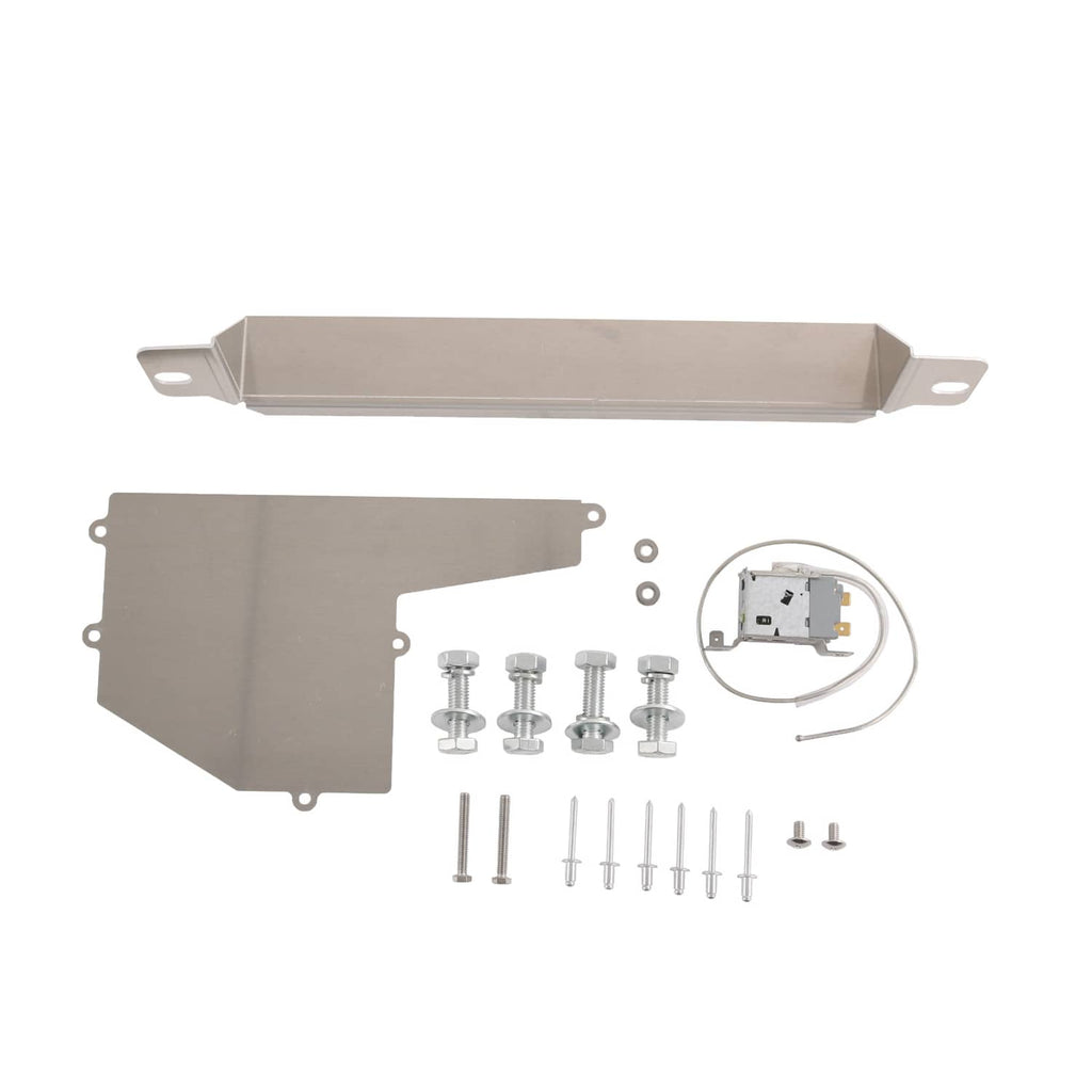 Aluminum heater AC box kit with side panels, screws, and wiring harness
