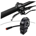Black handlebar-mounted electric headlight switch assembly with multi-function rocker controls