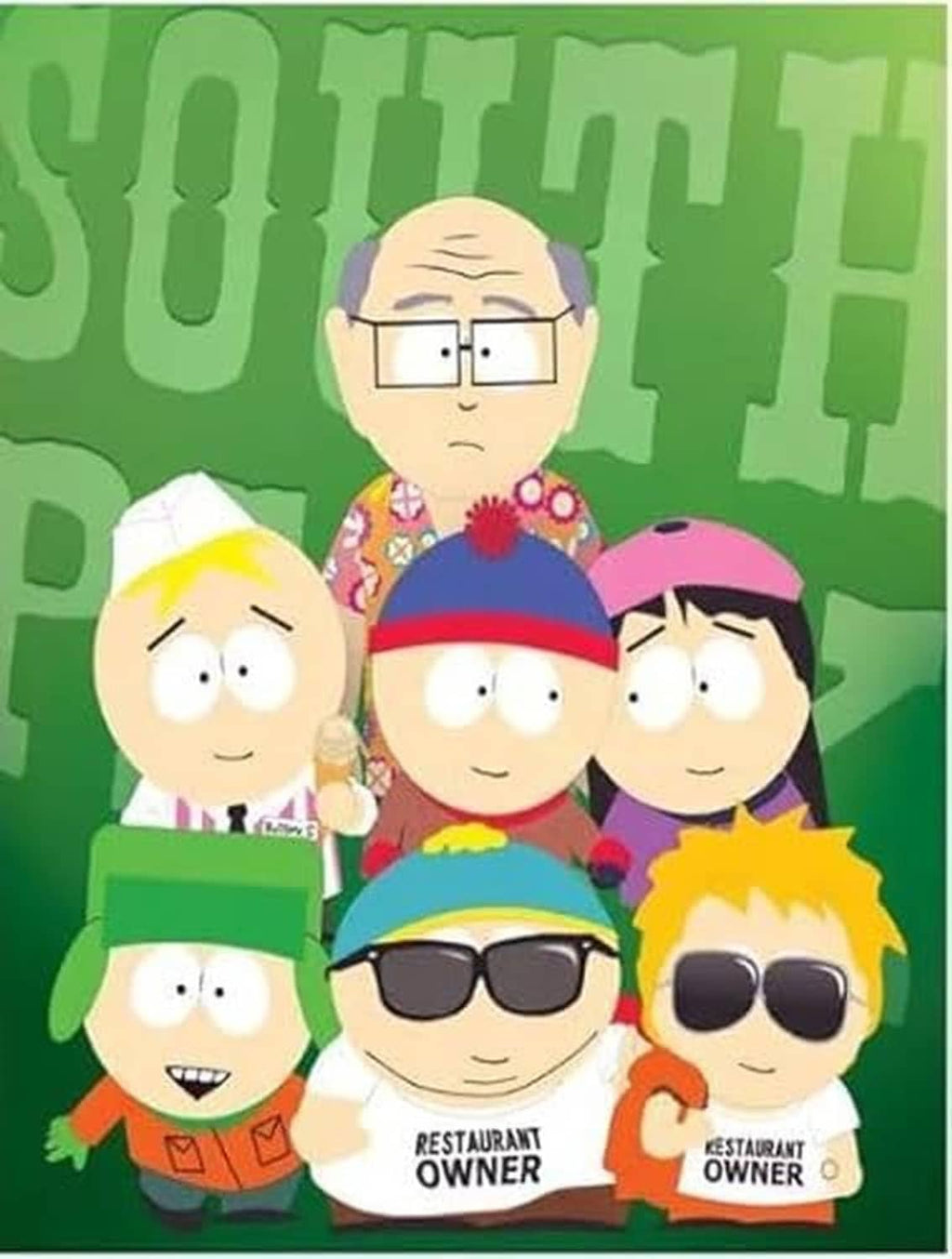 South Park DVD case cover with group of cartoon characters, colorful hats