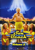Beach-themed DVD cover with group in swimwear and bold 'Son of the Beach Volume 2' text