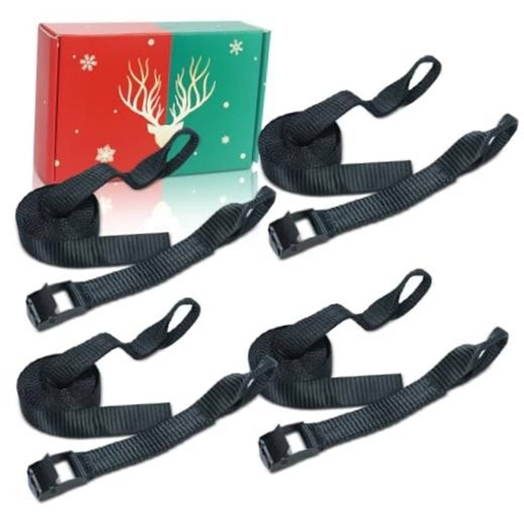 Black nylon tree-stand climbing strap set with buckles, pack of 4