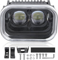 Dual-lens 4-inch LED motorcycle driving light with mounting hardware kit