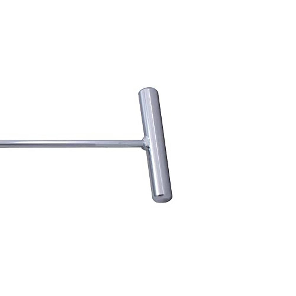 Chrome 5th-wheel pin puller with vertical grip and horizontal pull bar for pins