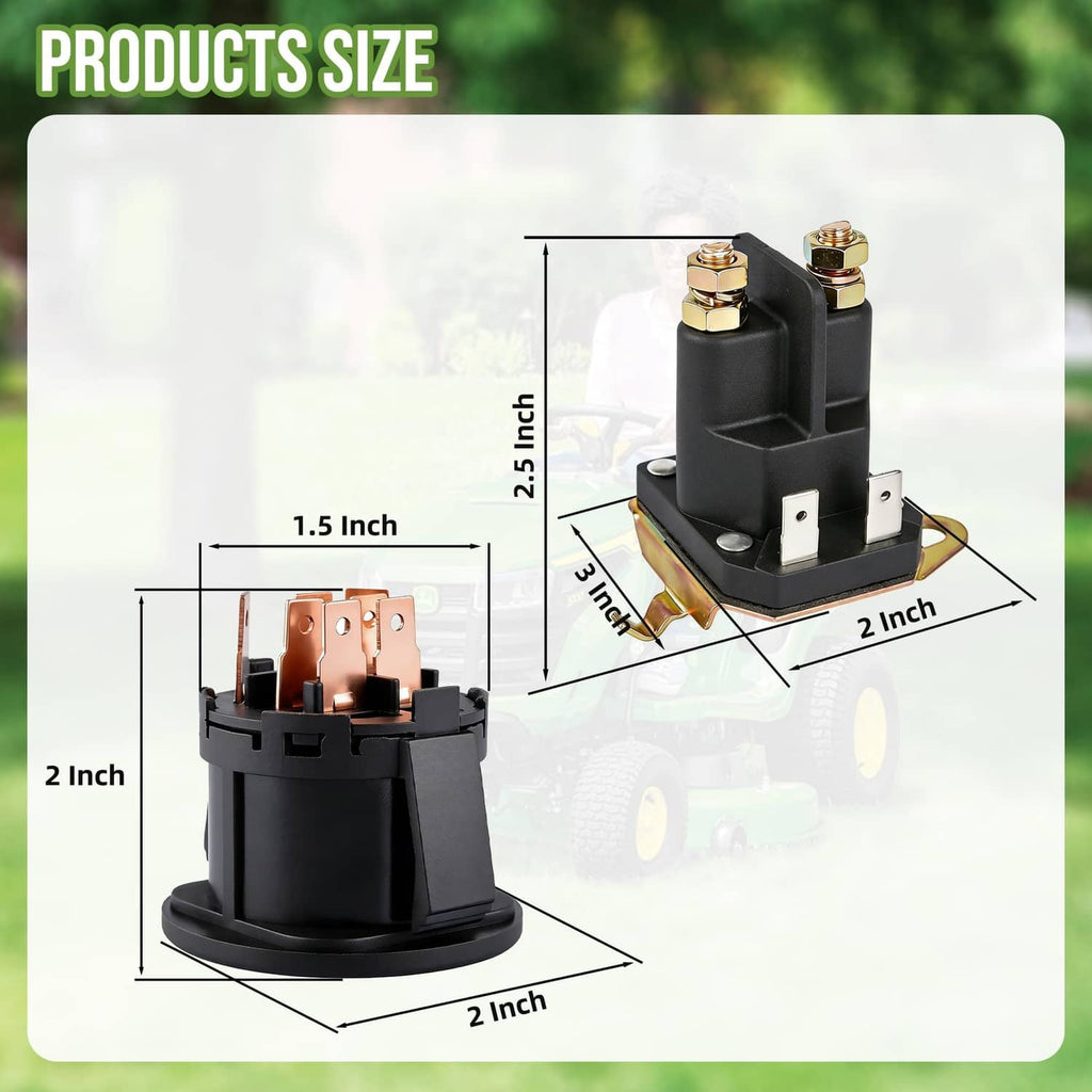 Black ignition switch with keys and compact solenoid starter base with brass terminals