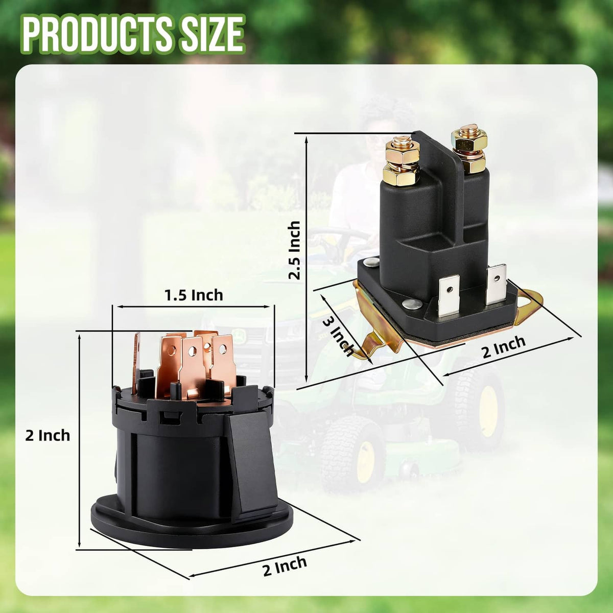 Black ignition switch with keys and compact solenoid starter base with brass terminals