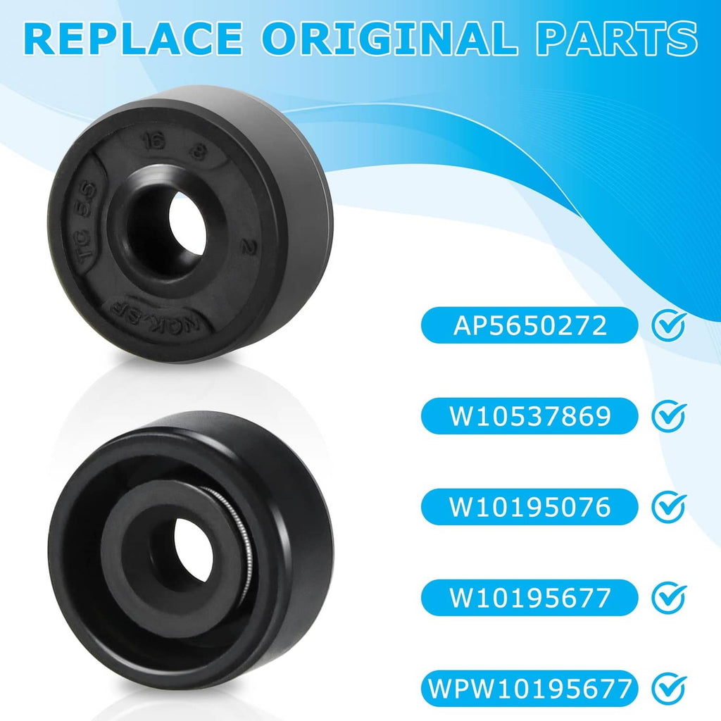 Pair of black dishwasher diverter valve seals with center holes