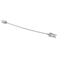 Hood release cable with two metal loop clips and long braided steel wire