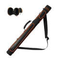 Hard pool cue case, black with orange trim, molded shell, zip closure, 1-cue storage