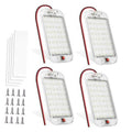 Set of 4 RV LED dome lights with clear lens and red/black wires