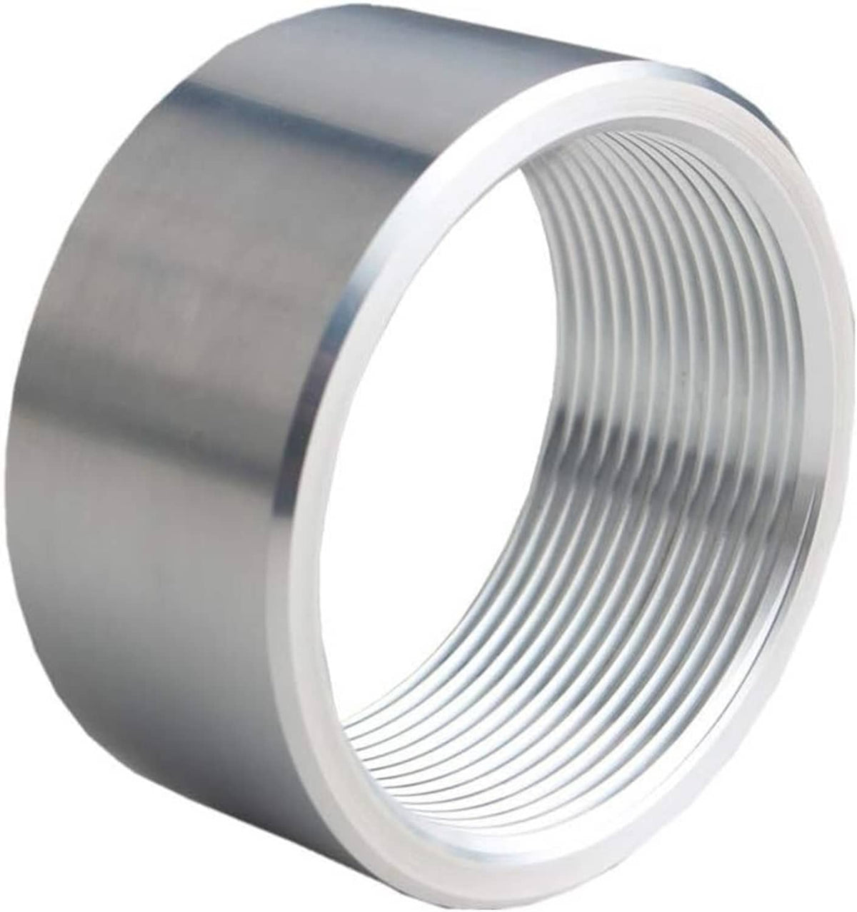 Aluminum weld-on pipe bung fitting with 2 in NPT female threads