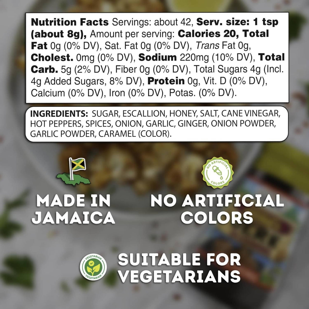 Grace Jamaican Honey Jerk seasoning label with nutrition facts and ingredient panel.