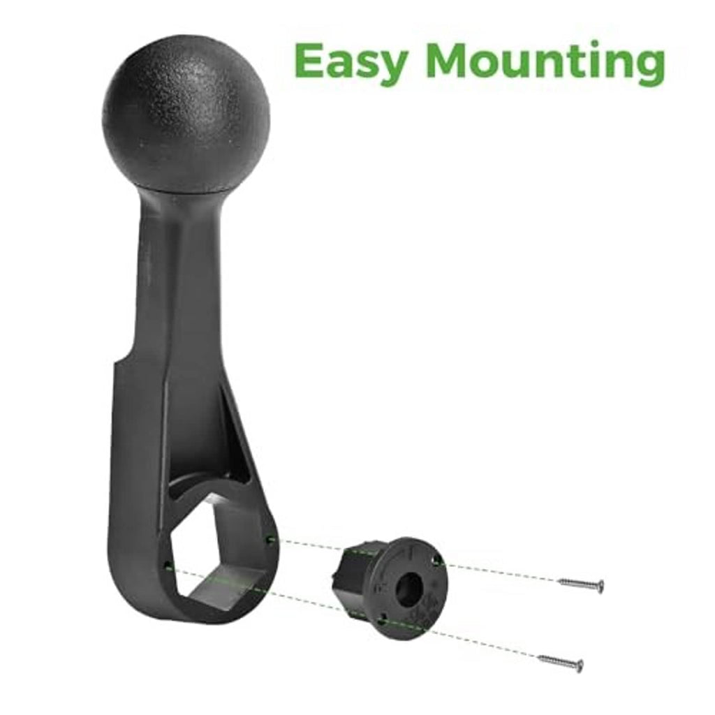 Black golf cart shifter handle lever with mounting bracket and screws, parts shown
