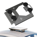 Silver-gray magnetic car mount with four round black magnets and metal frame