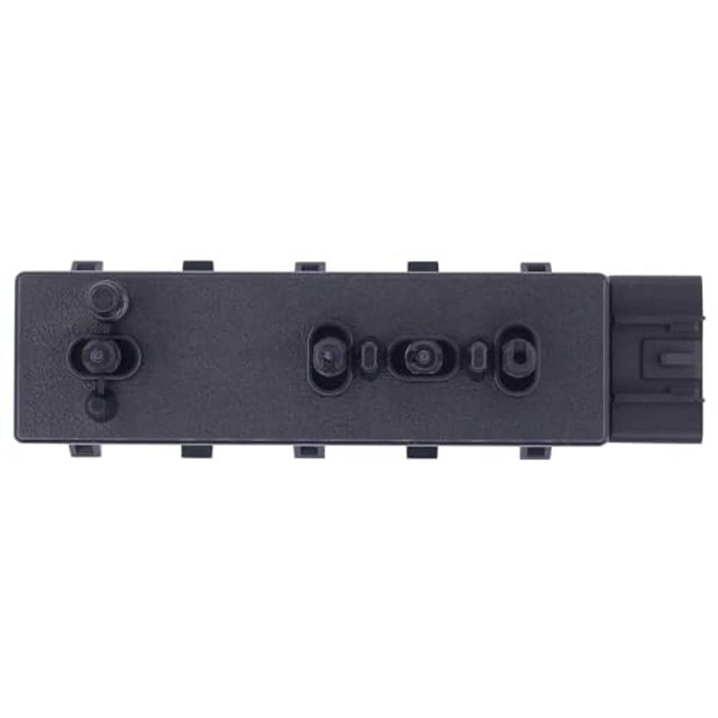 Power seat switch module back view with circular and rectangular socket openings